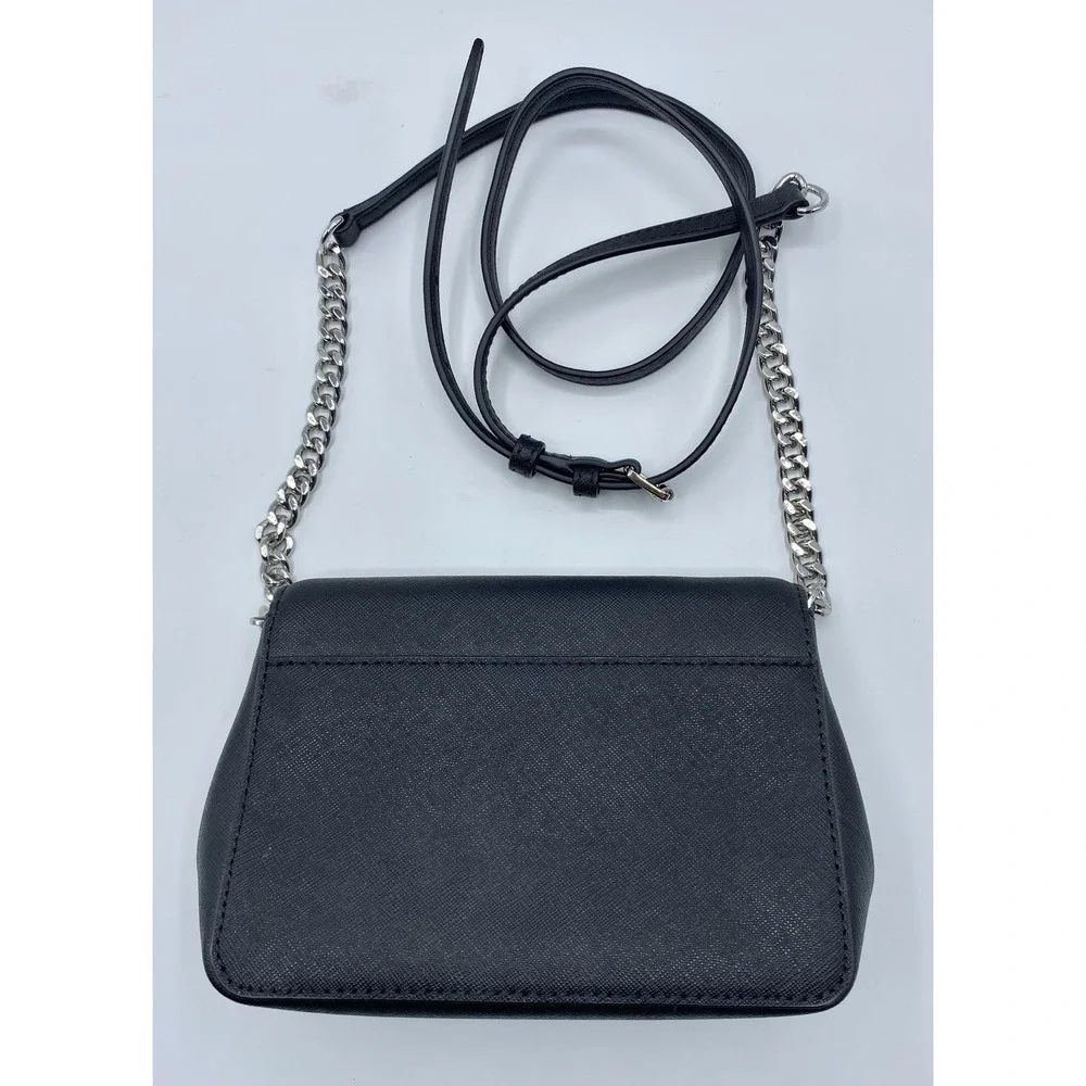 Michael Kors Tina Small Leather Clutch Crossbody Bag Black Designer Luxury Purse